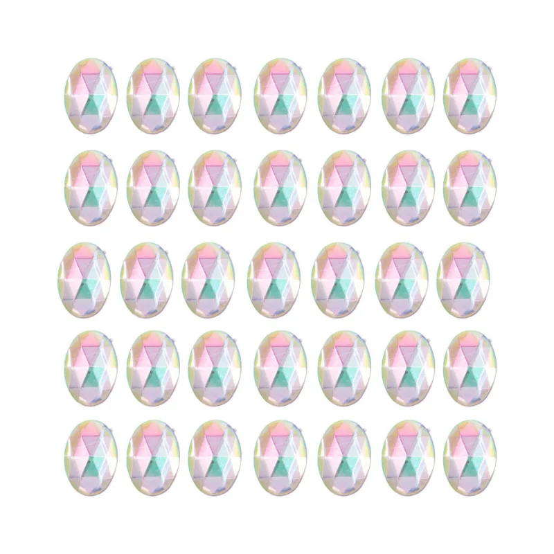 Chaton Para Colagem Oval Sextavado 10X14mm Em Acrilico Com 25Gr Q047 - Furta Cor Ab