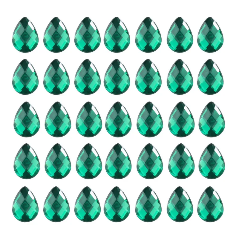 Chaton Para Colagem Gota 10X14mm Em Acrilico Com 25Gr Q006 - Verde Escuro
