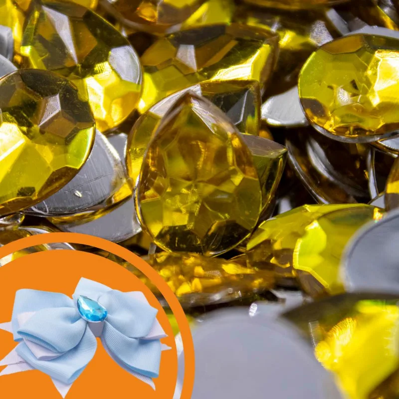 Chaton Para Colagem Gota 13X18mm Em Acrilico Com 25Gr 203 - Amarelo Canario