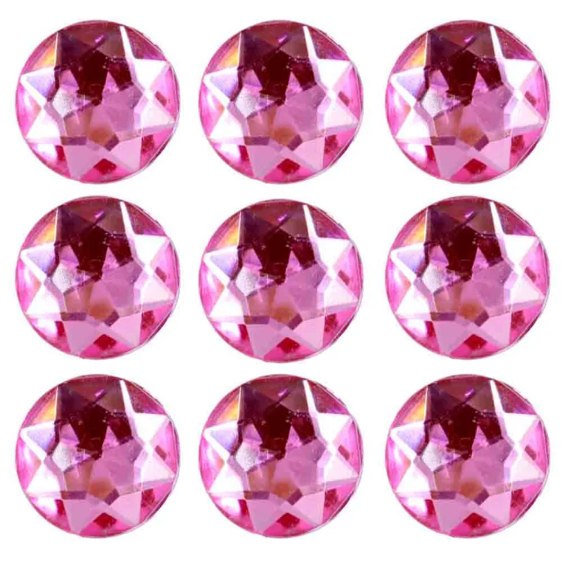 Chaton De Colagem Redondo Sextavado 18Mm Em Acrilico Com 25Gr Q017 - Rosa Claro