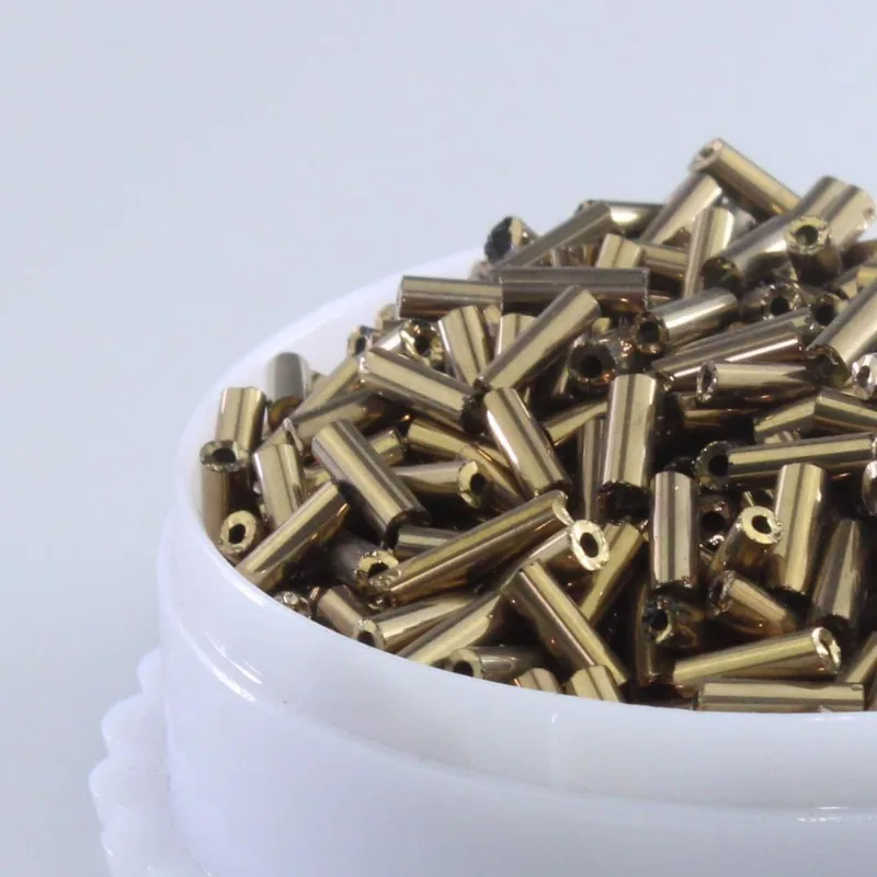 Canutilho 06Mm Em Vidro 50Gr 223M - Ouro Velho