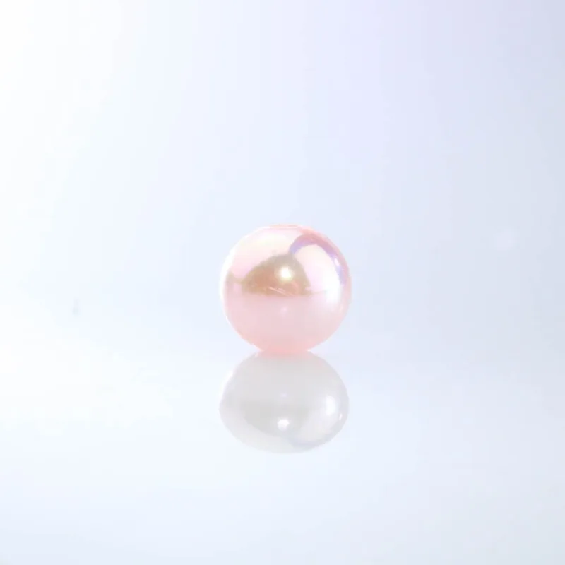 Perola Inteira Irisada Passante 10Mm Em Abs Com 25Gr 217 - Rosa Bebe