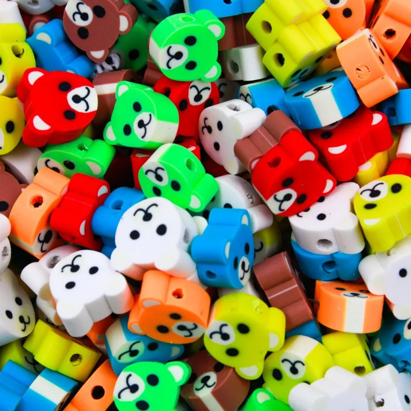 ENTREMEIO FIMO URSO 10MM EM PVC COM 50 PEÇAS 103 - Colorido