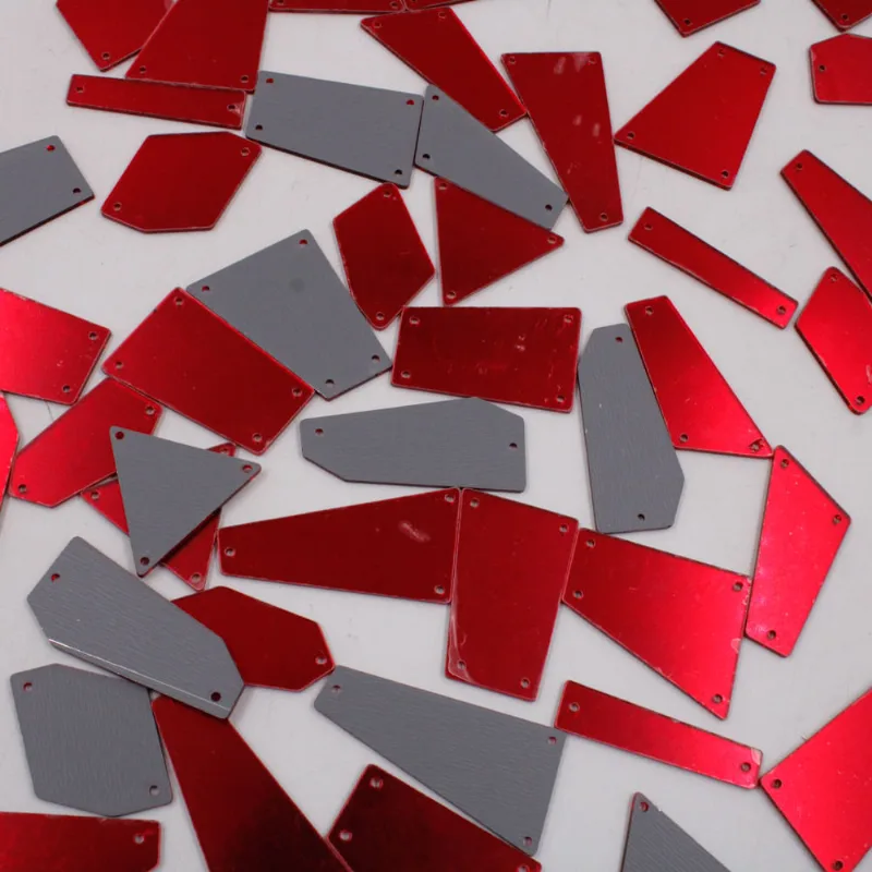 ACRILICO IRREGULAR PARA COSTURA COM 10 PEÇAS 201 - Vermelho