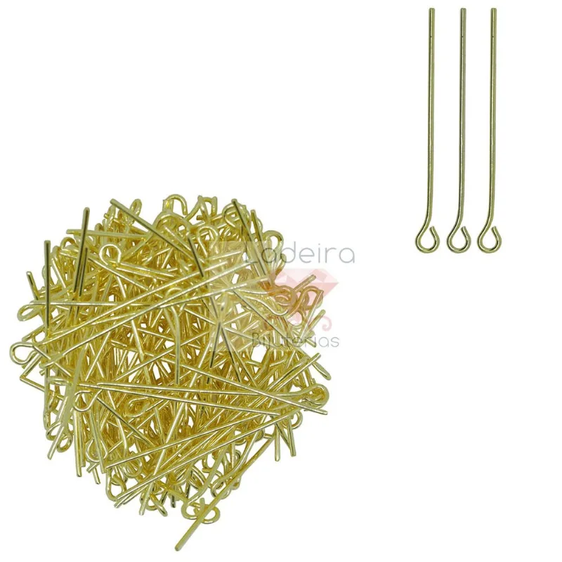 ALFINETE CONTRAPINO 30MM EM LATAO COM 50GR Dourado
