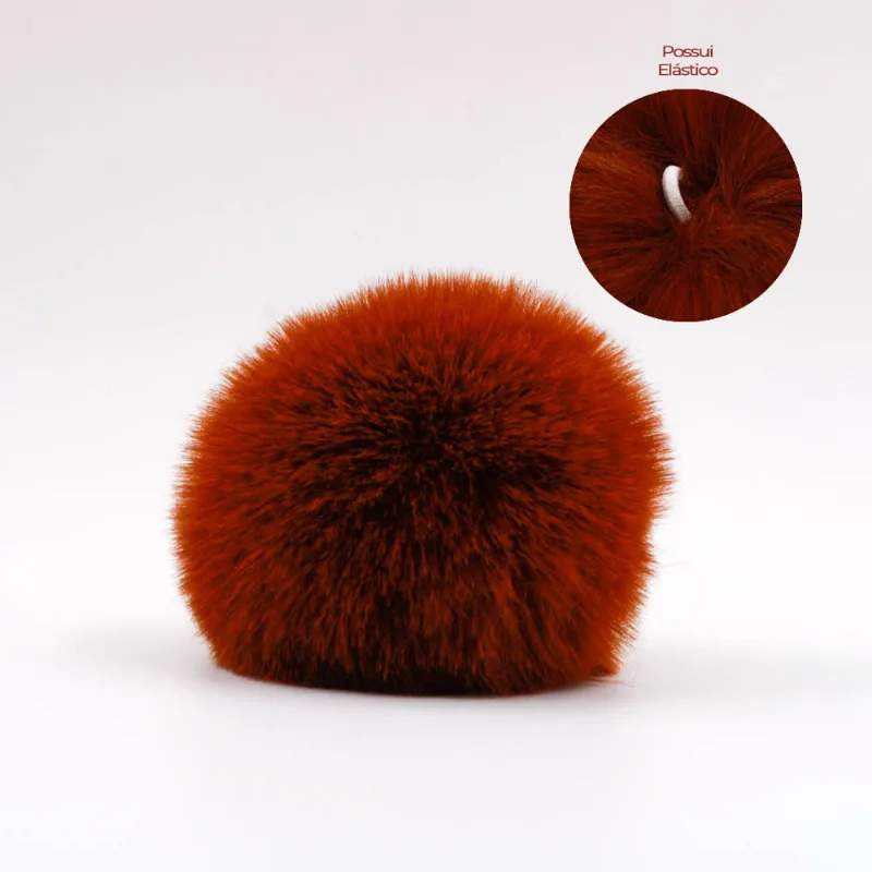 Pompom De Bolinha 80Mm Em Poliester Com 04 Peças 229 - Marrom