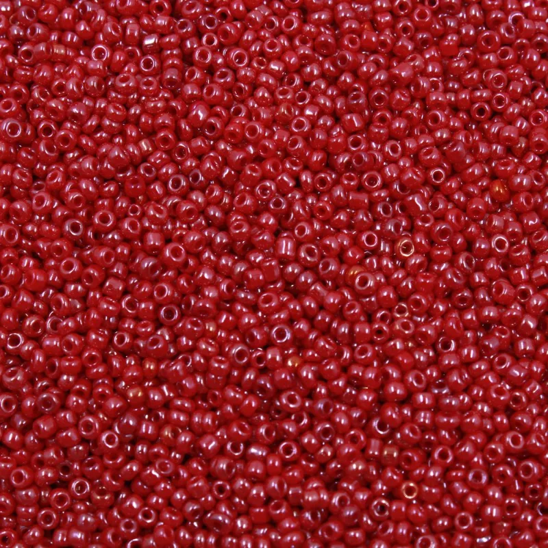 MIÇANGUINHA LEITOSA 1.9MM (12/0) EM VIDRO COM 45G 201 - Vermelho