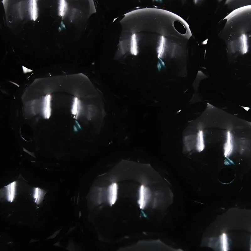 BOLA PLASTICA PASSANTE LEITOSA 26MM COM 50GR 442B - Preto