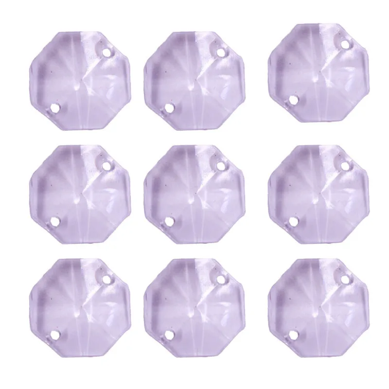 CASTANHA COM DOIS FUROS 18MM EM ACRILICO COM 50GR Cristal Transparente