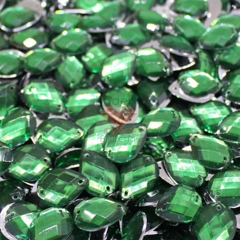 CHATON PARA COSTURA GOTA 13X18MM EM ACRILICO COM 50GR 009Ch - Verde