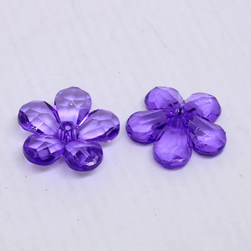 FLOR COM FURO NO CENTRO 22MM EM ACRILICO COM 50GR 050 - Roxo Claro 050