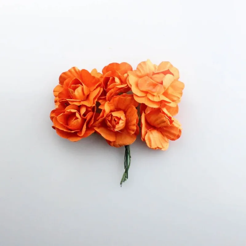 FLOR DE PAPEL 28MM COM 14 PEÇAS 208 - Laranja