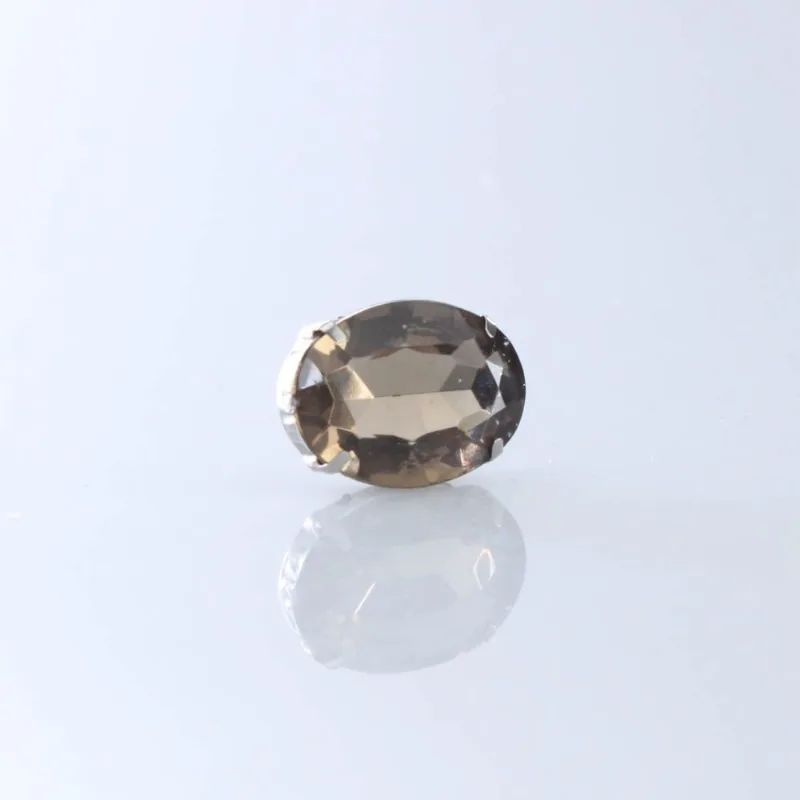 Chaton Engrampado Oval 18X25mm Em Acrilico Com 20 Peças 023 - Fume 023