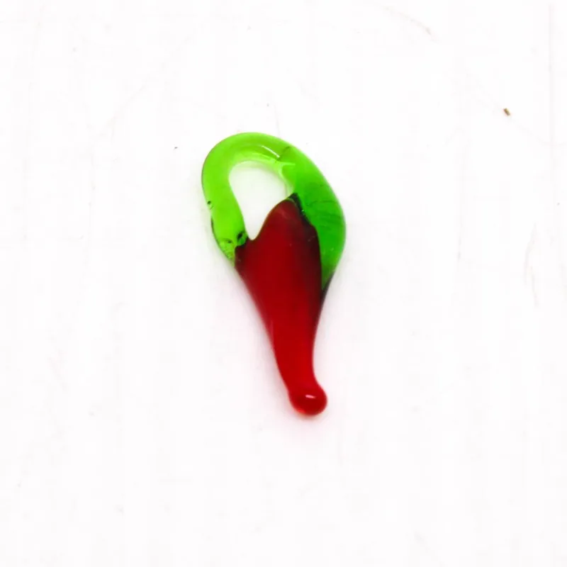 Pingente Pimenta 8X21mm Em Vidro Com 40 Peças 201 - Vermelho
