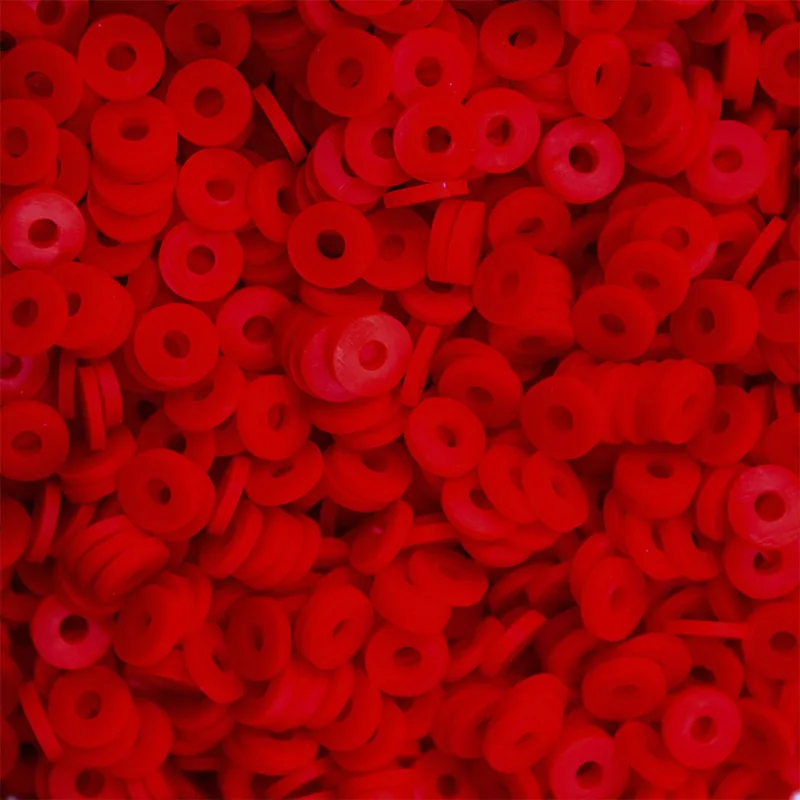 Entremeio Fimo Disquinho Leitoso 06Mm Em Pvc Com 50Gr 201 - Vermelho