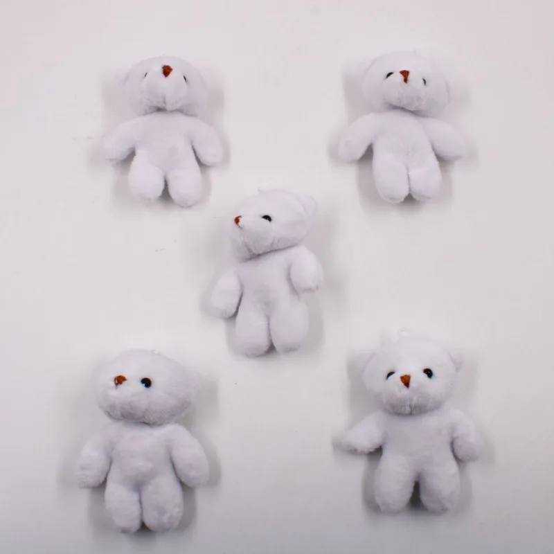 Urso De Pelucia 8Cm Com 05 Peças 301 - Branco Off