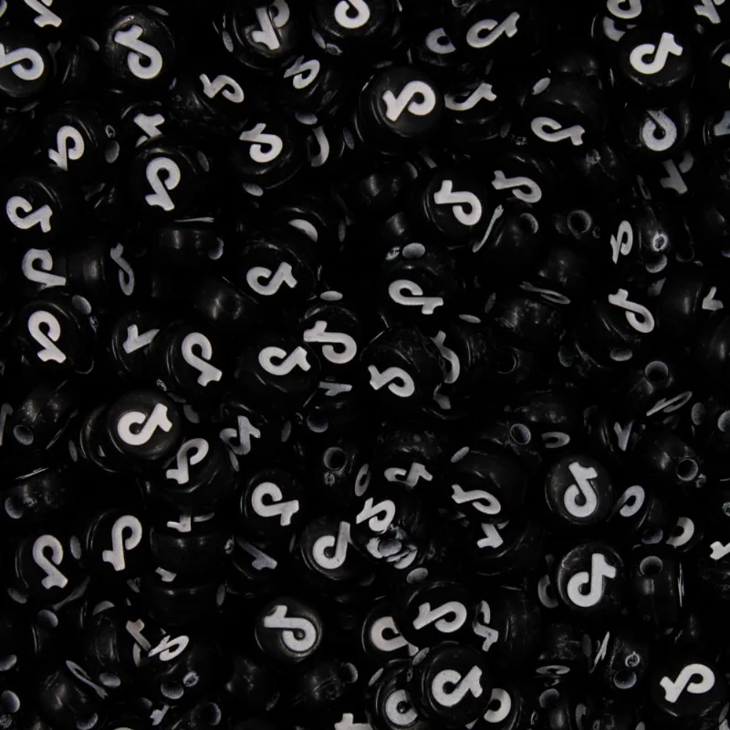 ENTREMEIO REDONDO TIKTOK 04X07MM EM PLÁSTICO COM 50GR Preto E Branco