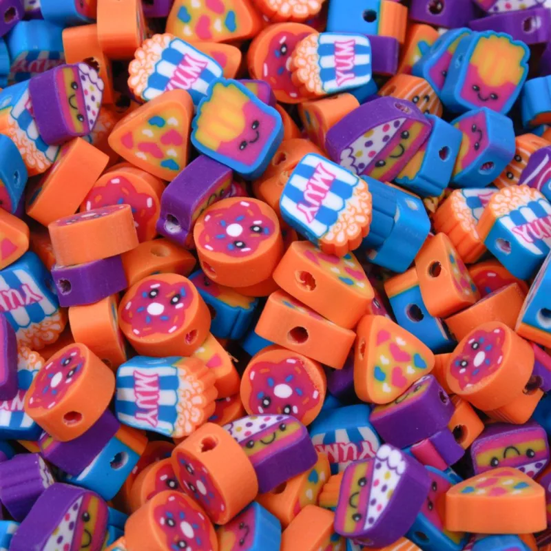 ENTREMEIO FIMO ALIMENTOS 10MM EM PVC COM 50 PEÇAS 103 - Colorido