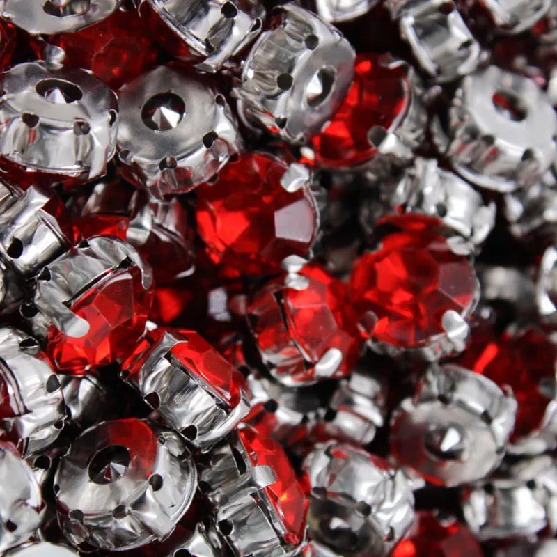 Chaton Engrampado Redondo Sem Furo 10Mm Em Acrilico Com 50 Peças 201 - Vermelho
