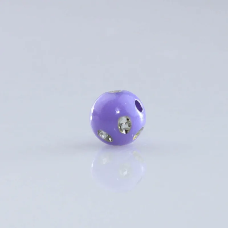 Bola Com Strass 08Mm Em Acrilico Com 50G 048 - Lilas 048
