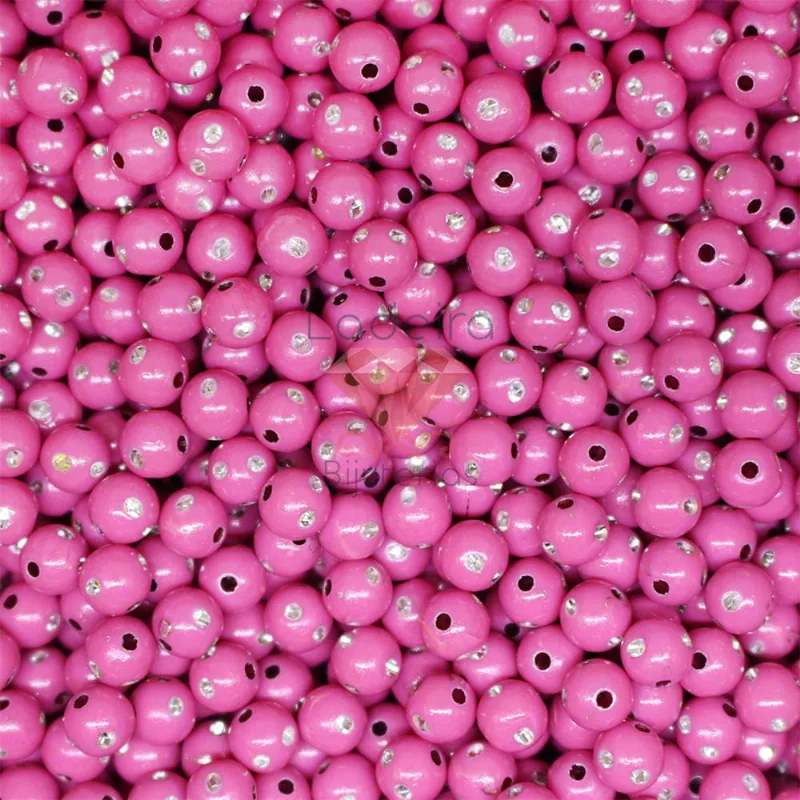 Bola Com Strass 06Mm Em Acrilico Com 50Gr 004 - Rosa 04