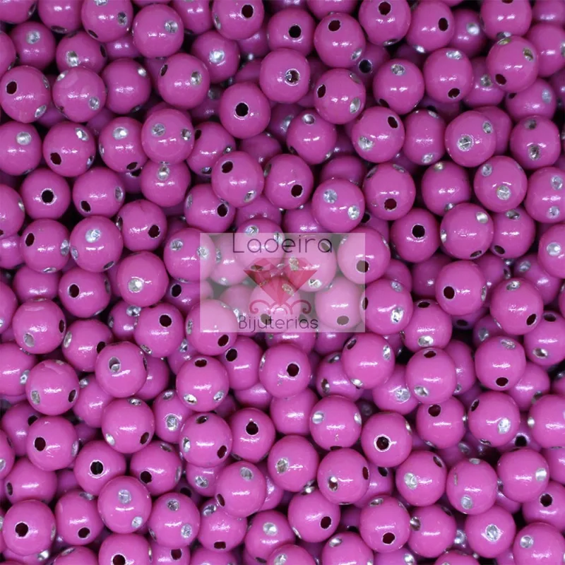 Bola Com Strass 06Mm Em Acrilico Com 50Gr 048 - Lilas 048