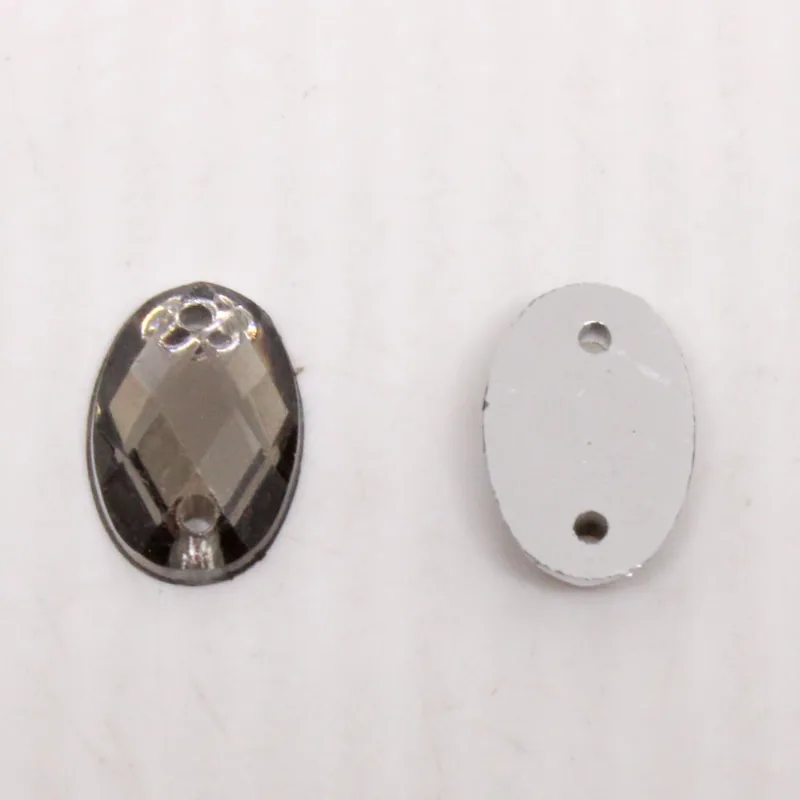 Chaton Para Costura Oval Sextavado 8X12mm Em Acrilico Com 50Gr 023 - Fume 023