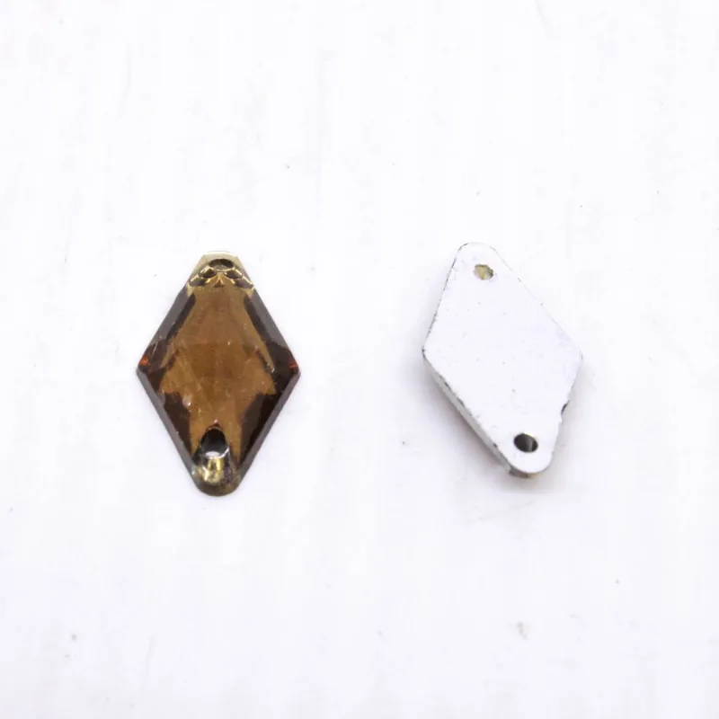 Chaton Para Costura Losango 9X15mm Em Acrilico Com 200 Peças 013 - Marrom 13