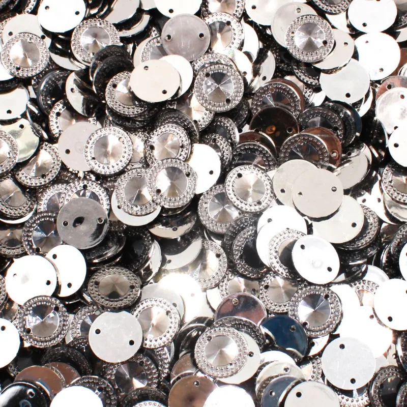 Chaton Para Costura Redondo Com Borda 12Mm Em Acrilico Com 25Gr 023 - Fume 023
