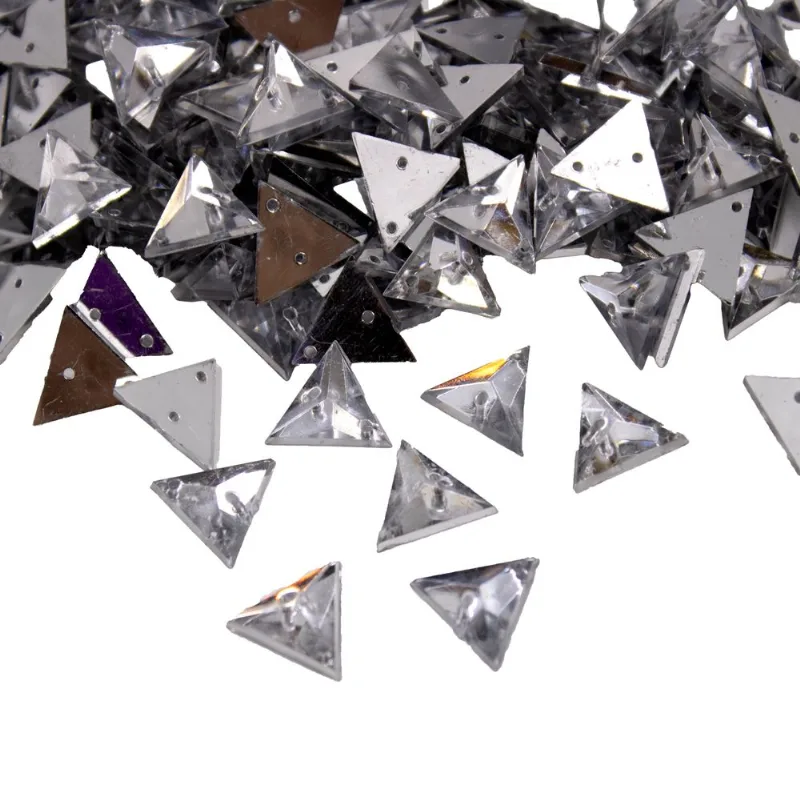 Chaton Costura Triangulo Em Acrilico 12X12mm 50G Cristal Transparente