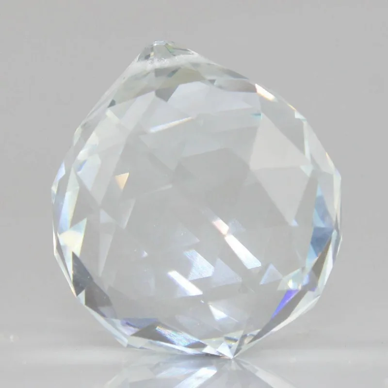 Ponteira Bola 30Mm Em Vidro Com 03 Peças Na Cartela Cristal Transparente