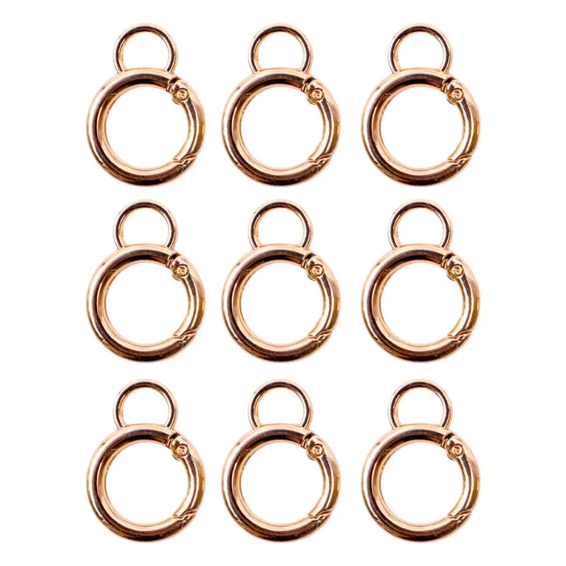 Pingente Argola Mosquetão Articulada 24Mm Em Zamac Com 2 Peças 073 - Dourado