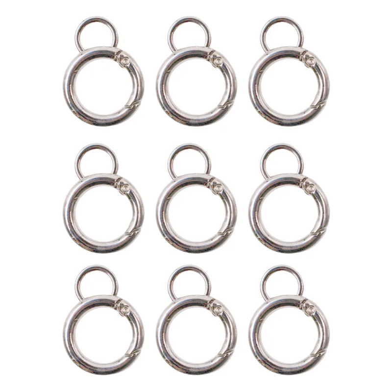 Pingente Argola Mosquetão Articulada 24Mm Em Zamac Com 2 Peças 074 - Niquel