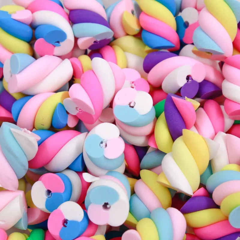 Entremeio Fimo Marshmallow 10X18mm Em Pvc Com 10 Peças 103 - Colorido