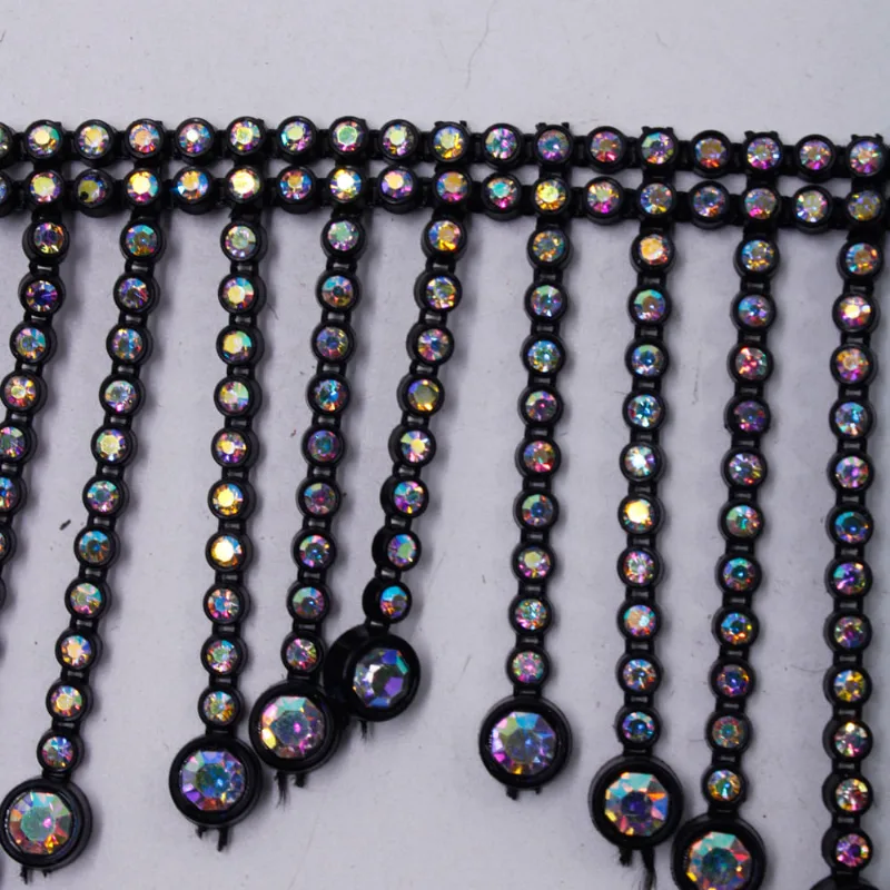 Franja De Strass 60Mm Em Abs Com 01 Metro 445 - Preto Ab