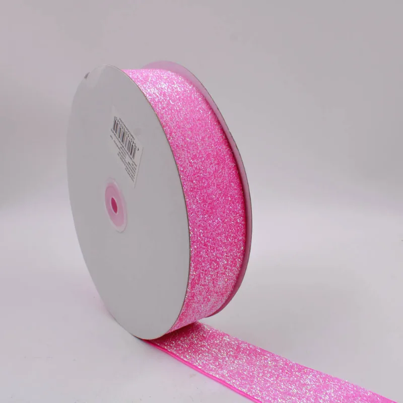 FITA SINTETICA COM GLITTER 38MM EM POLIESTER COM 1 METRO 034M - Pink Neon 034