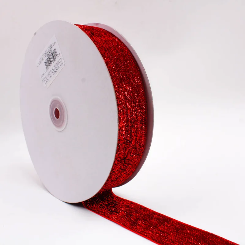 FITA SINTETICA COM GLITTER 38MM EM POLIESTER COM 1 METRO 201 - Vermelho