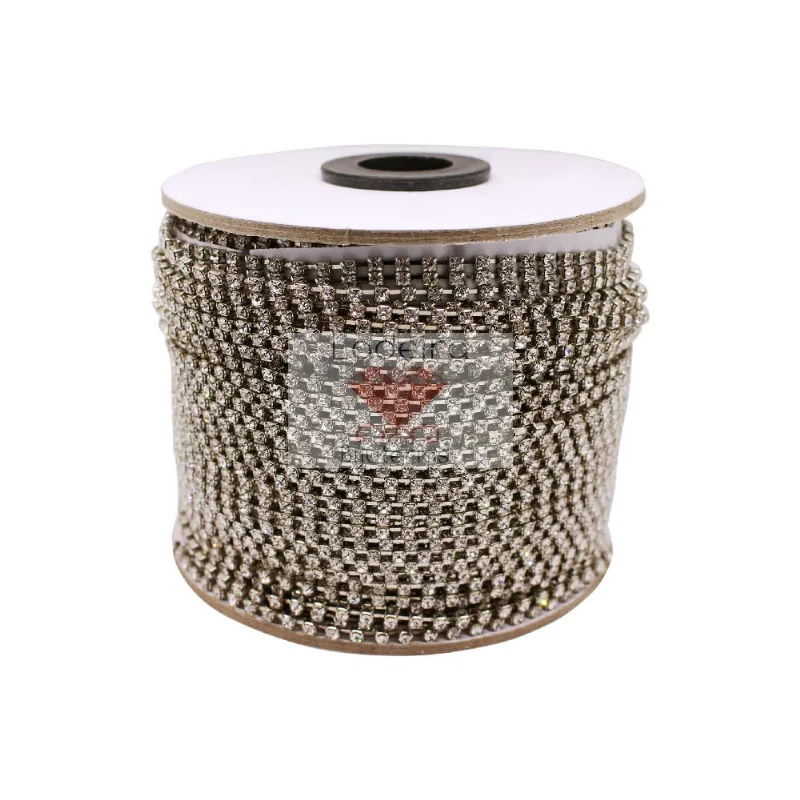 CORRENTE DE STRASS JUNTA SS16 EM VIDRO COM 01 METRO 533 - Niquel + Cristal 101
