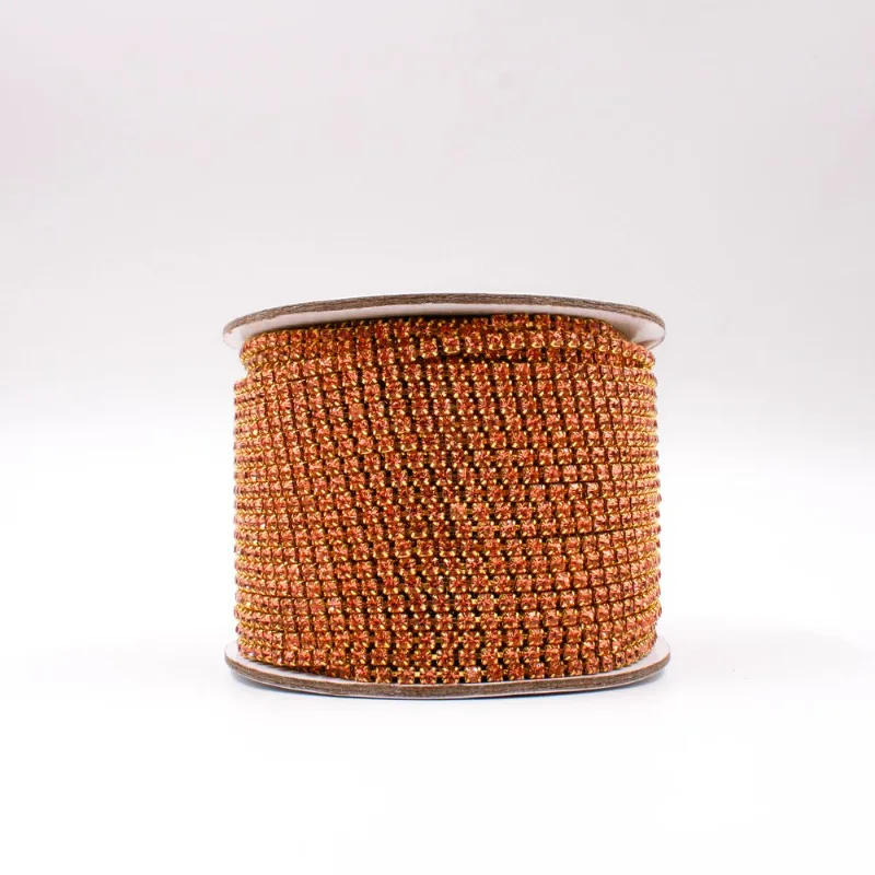 CORRENTE DE STRASS JUNTA SS16 EM VIDRO COM 01 METRO 976 - Light Peach-40