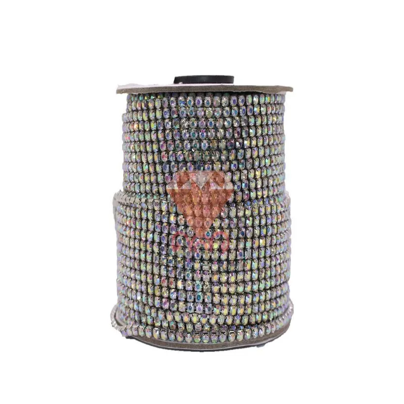CORRENTE DE STRASS JUNTA SS14 EM VIDRO COM 01 METRO 534 - Niquel + Ab