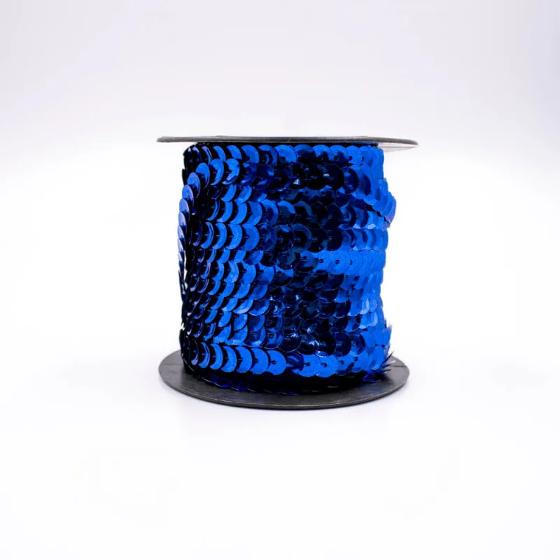FIO DE LANTEJOULA SEXTAVADA 08MM EM PVC COM 01 METRO Azul Royal