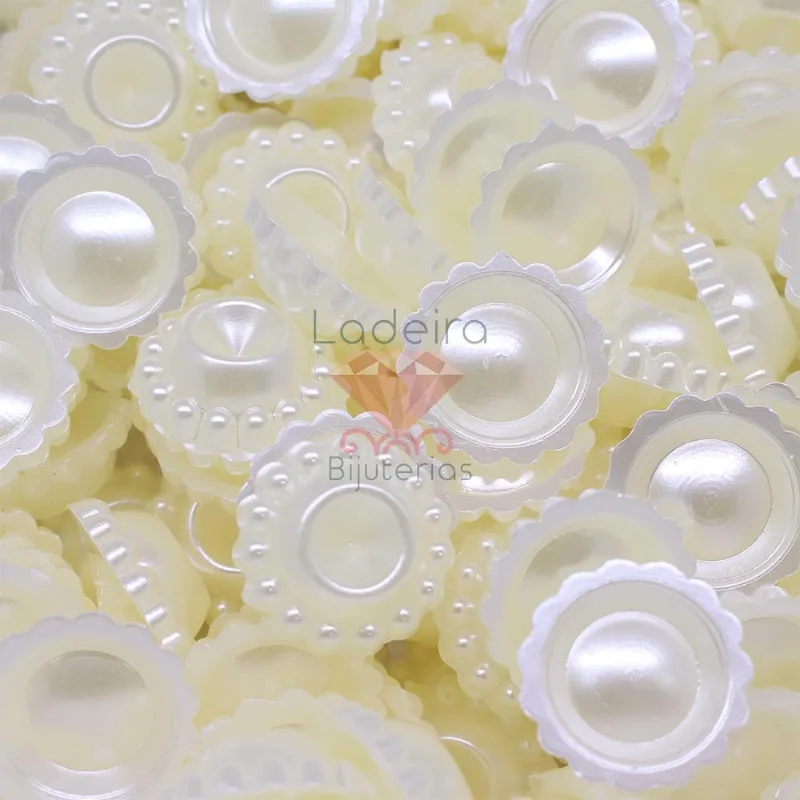 Flor Para Colagem Perolada 20Mm Em Abs Com 25Gr 224 - Perola