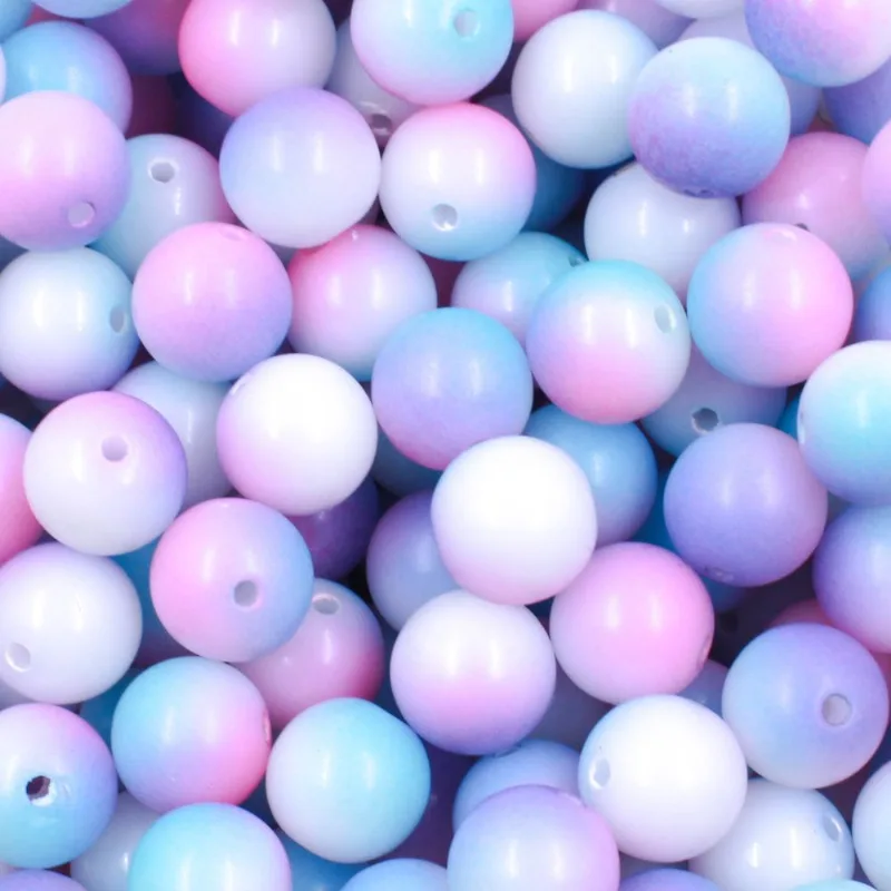 Bola Tie Dye Passante 12Mm Em Plastico Com 50Gr 275D - Lilas C/ Branco