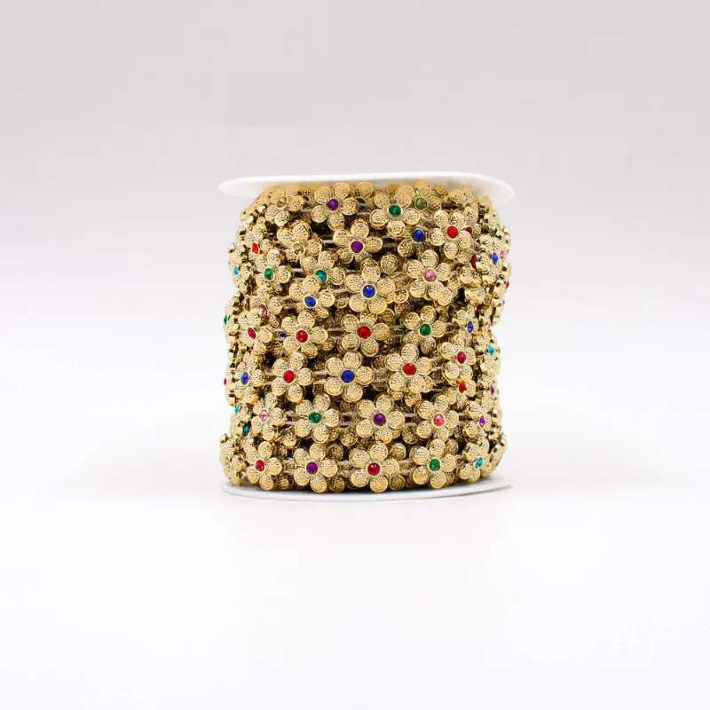 Aljofre Florzinha 12Mm Em Abs Com 01 Metro 103 - Colorido