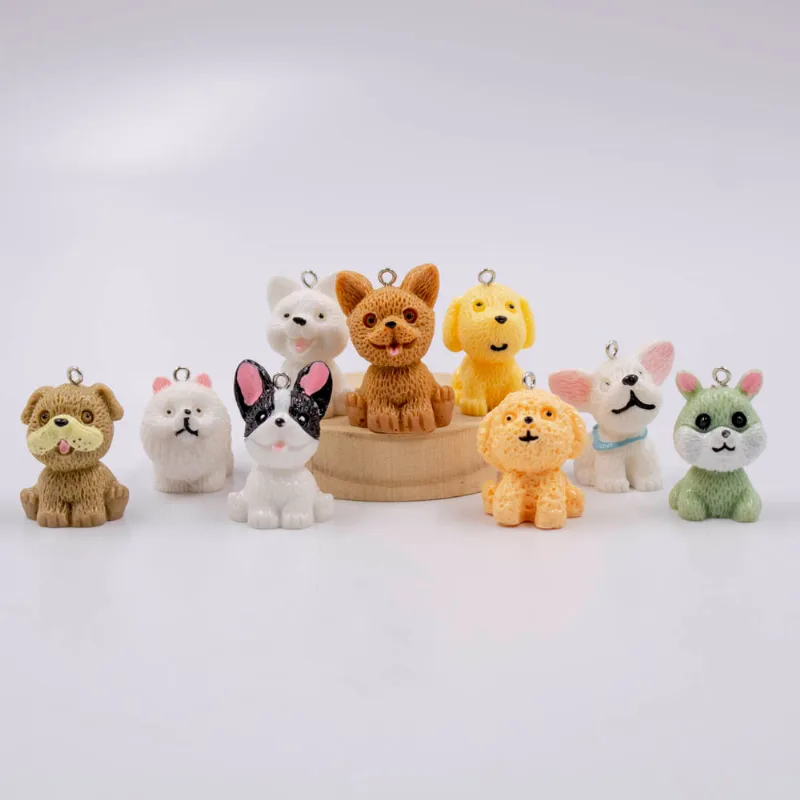 Pingente Cachorros 30Mm Em Resina Com 02 Peças 103 - Colorido