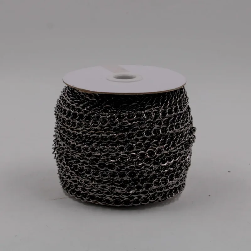 Corrente Grumet 9.0X7mm Em Ferro Com 01 Metro Grafite