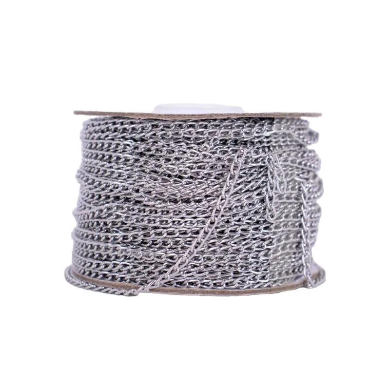 CORRENTE GRUME 4.4X2.8MM EM ALUMINIO COM 01 METRO 074 - Niquel