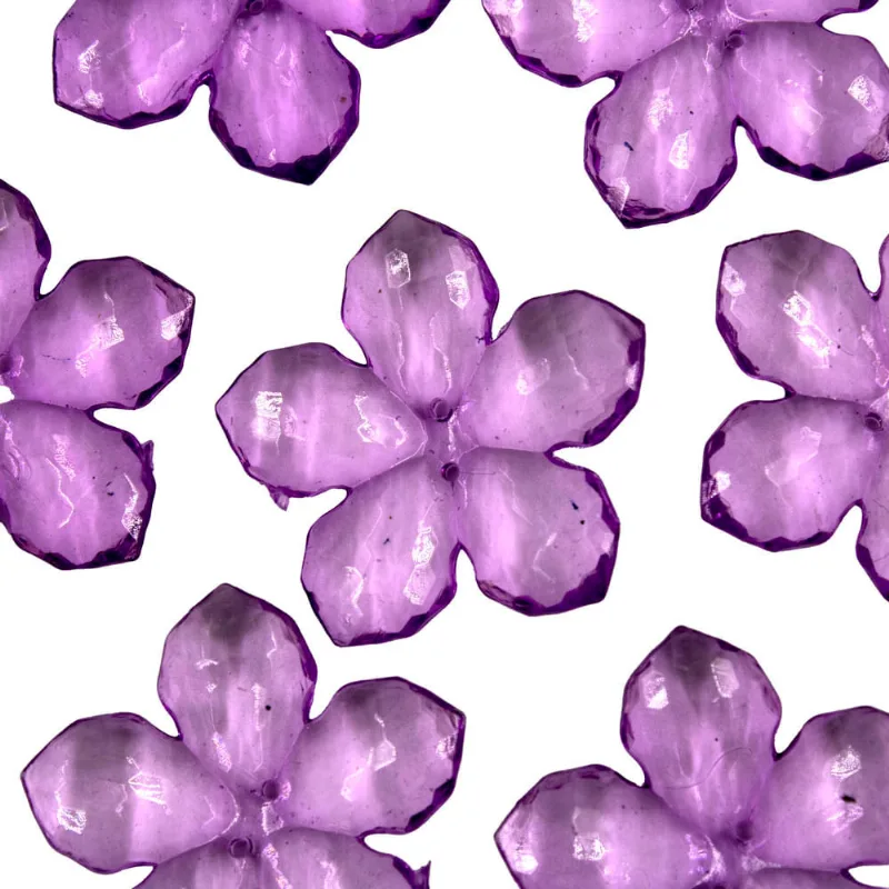 Flor Bacalhau Fosca 40Mm Em Acrilico Com 50G 053 - Roxo