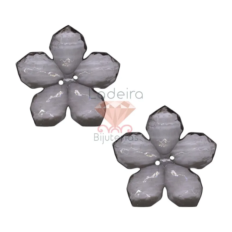 Flor Bacalhau Fosca 40Mm Em Acrilico Com 50G 070 - Fume