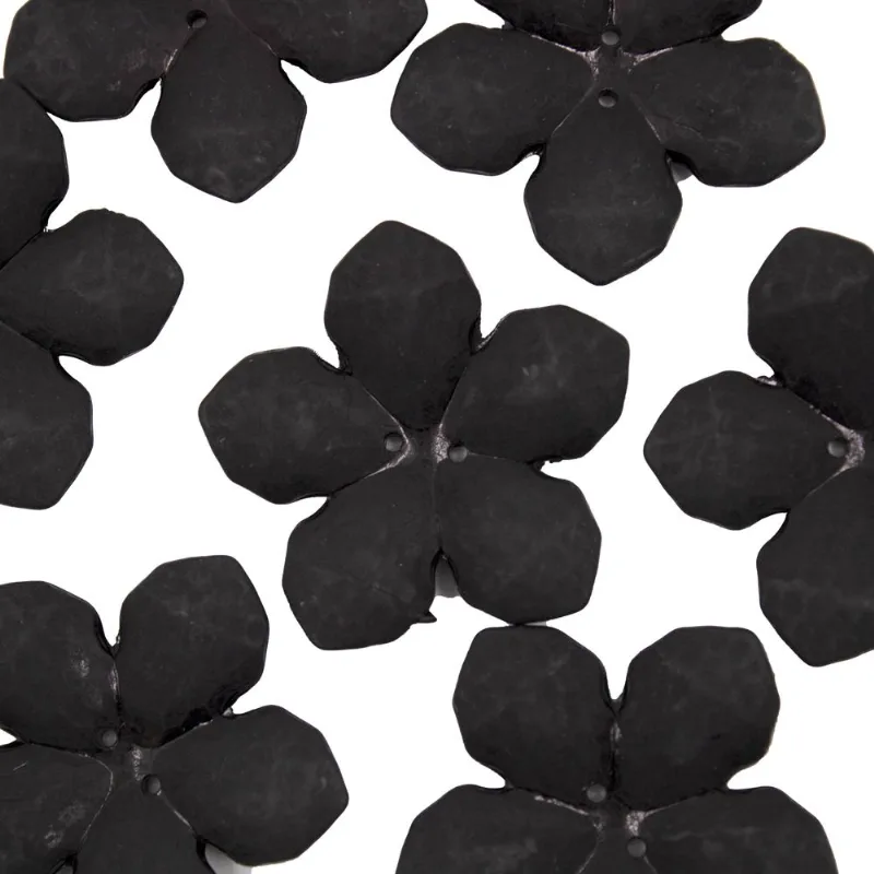 Flor Bacalhau Fosca 40Mm Em Acrilico Com 50G 072 - Preto